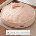 Round nest pet bed in milk tea colour with removable washable cover