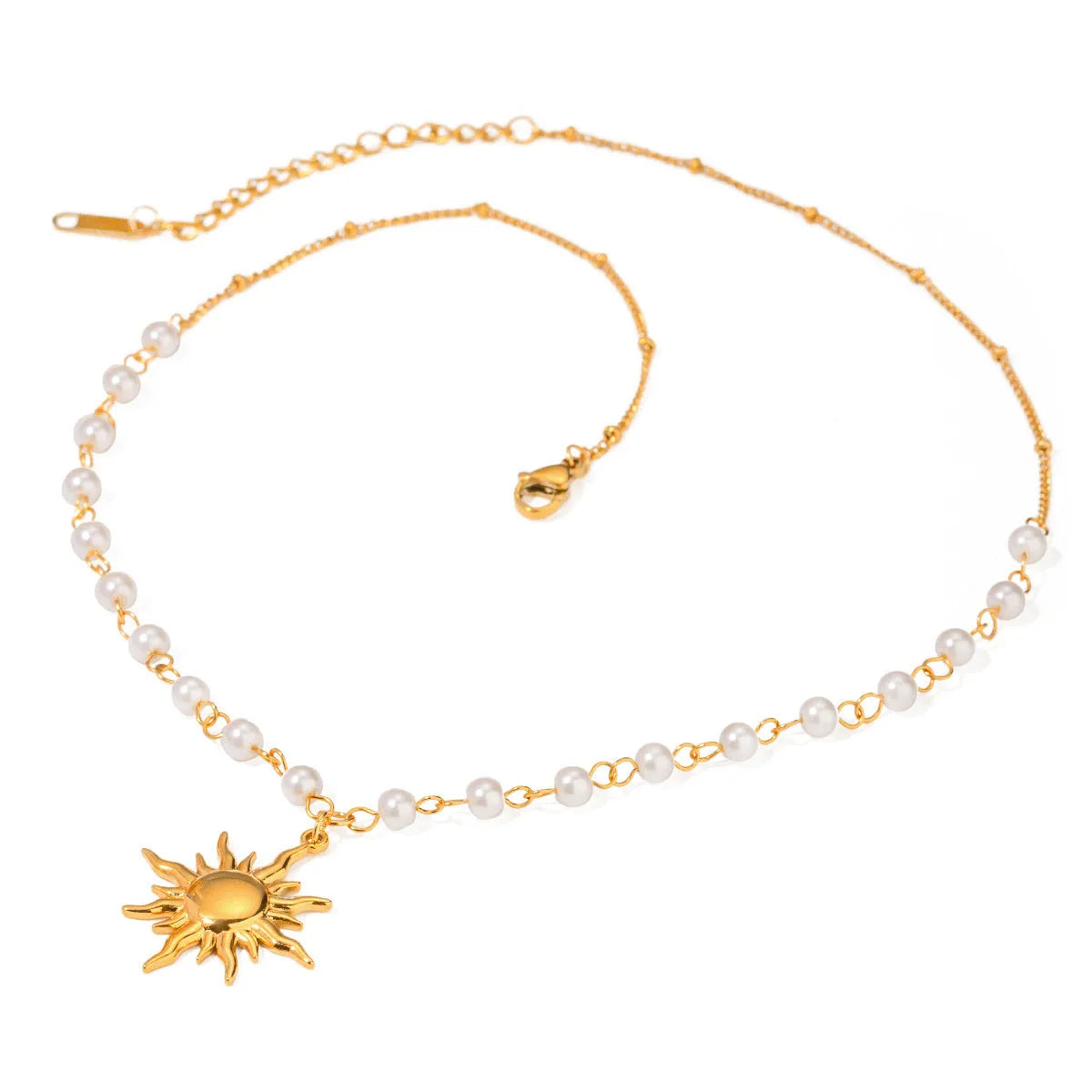 Stainless steel necklace with geometric titanium steel pendant for women, regular chain style