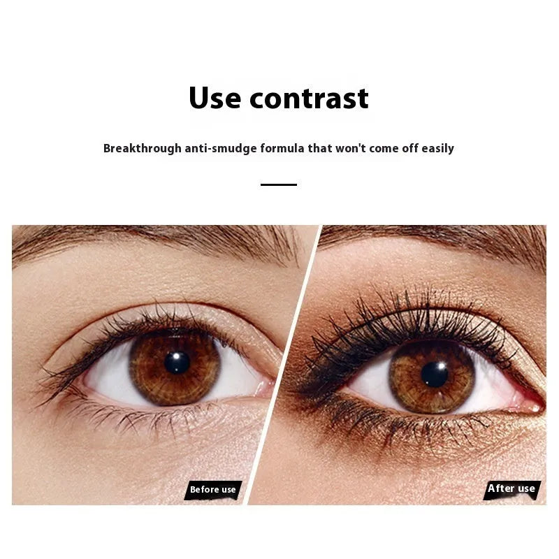 4D waterproof black mascara tube with long thick curling effect and non-smudge formula