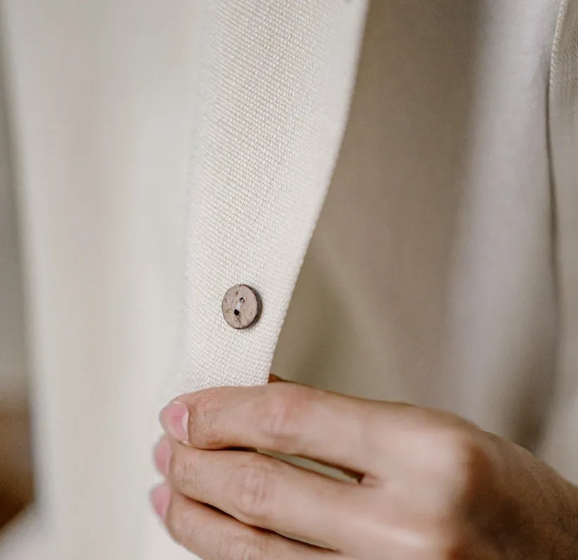 Light apricot men's shirt with bamboo and floral pattern and a Cuban collar