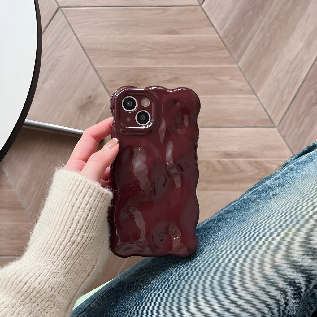 Ankela wine red TPU phone case for iPhone 16 Pro Max with full coverage anti-fall protection