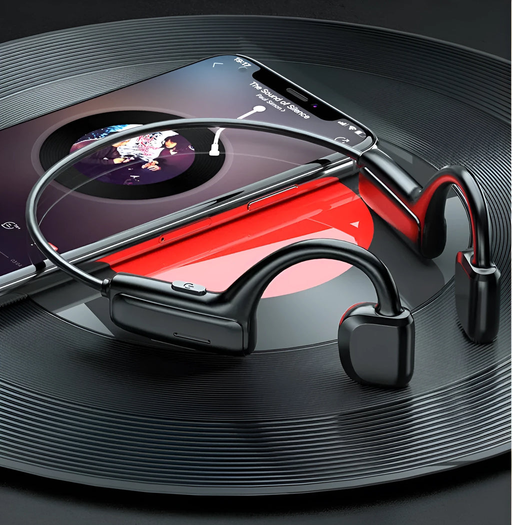 G1 wireless Bluetooth sports headset with open ear design in black colour