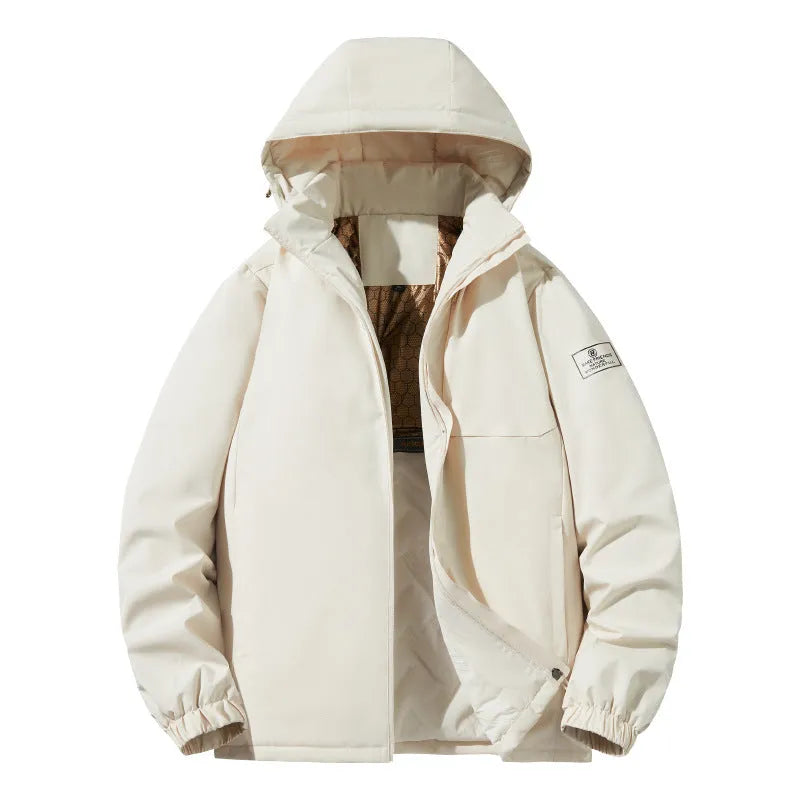 Men's black stormtrooper suit style winter jacket with waterproof windproof features