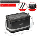 Black PU leather car bicycle rack bag with 12 litre capacity for backseat equipment storage