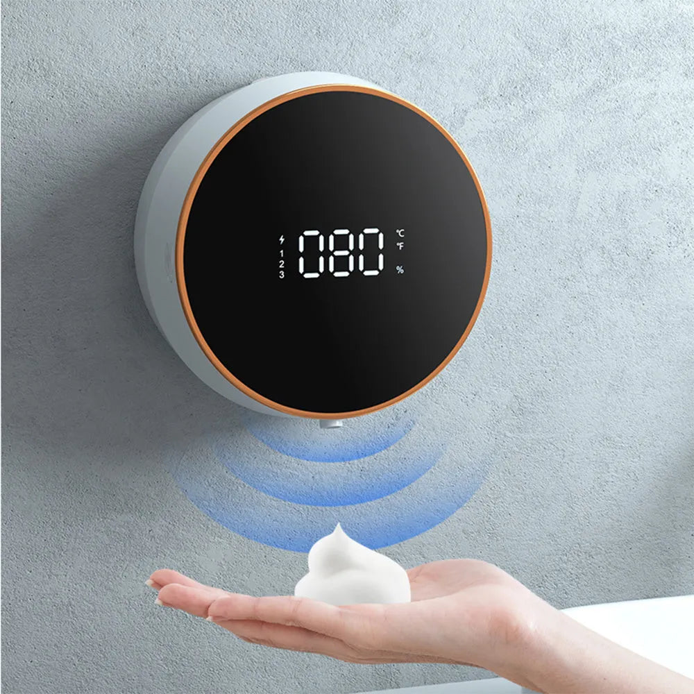 Smart automatic sensing foam dispenser with USB charging port in wall mounted position