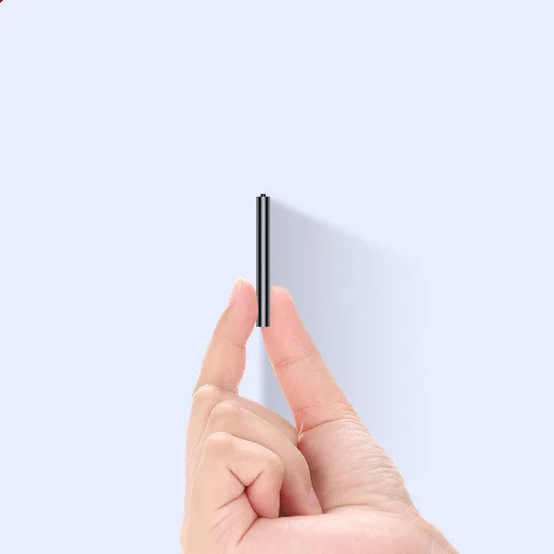 Mini voice recorder with dual microphone, black zinc alloy, 39.5 x 30.5 x 6 mm, 4GB to 32GB