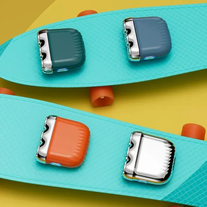 Mini electric shaver with three floating cutter heads in gun colour option