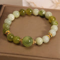 Xiuyan jade green women's bracelet with original design in Mori style