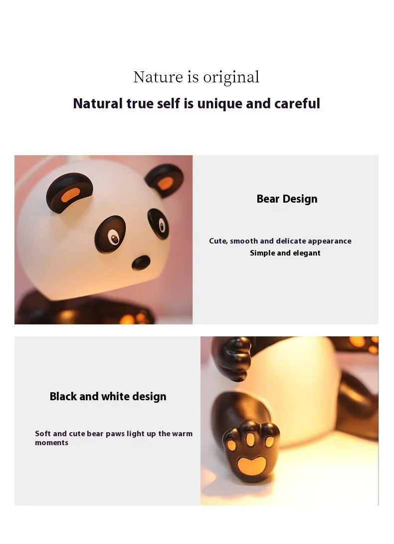 Panda aromatherapy wax home table lamp with soft night light and timer, modern simplicity style