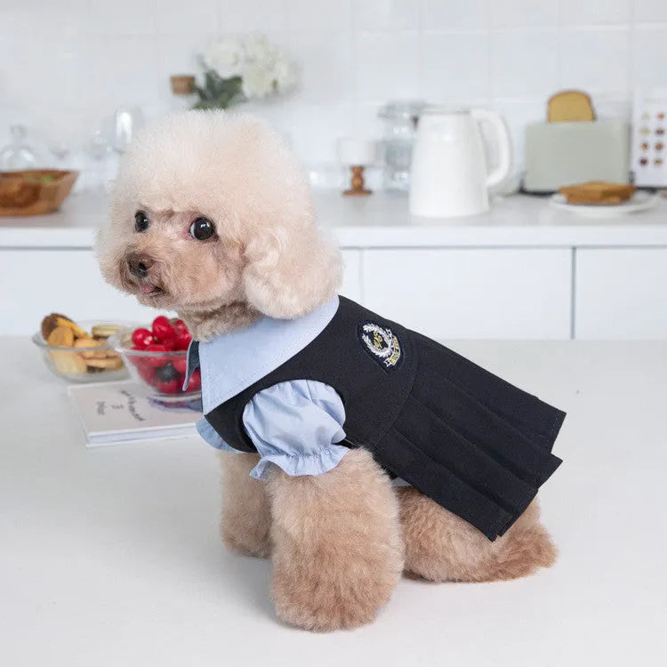 Dark grey polyester dog jumper casual coat style shown on mannequin