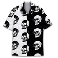 Men's Hawaiian shirt with Cuban collar and colourful digital print pattern on polyester fabric