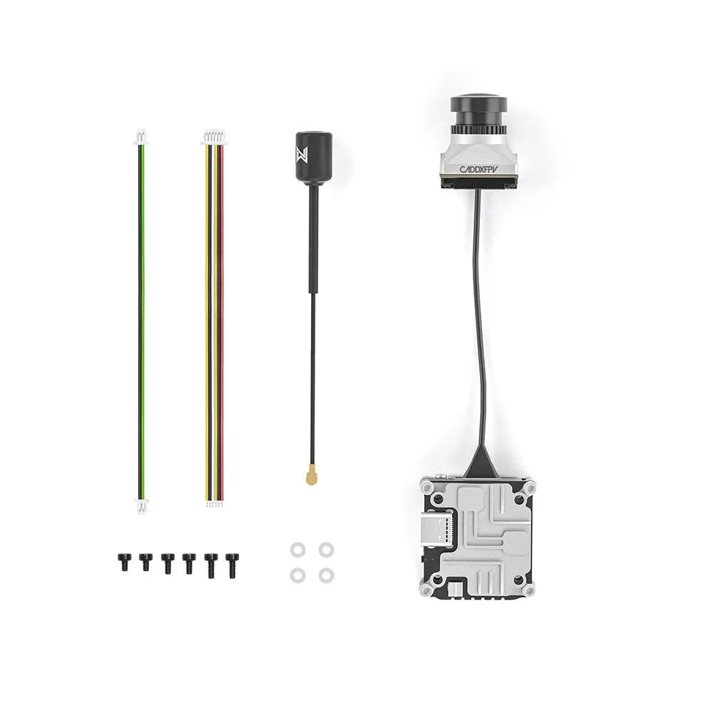 Caddx ADAPTS DJI FPV digital transmission machine with silver housing and Polar Vista module