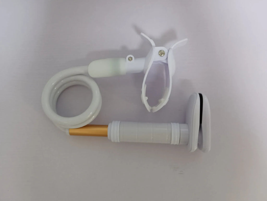 Black and white ventilator hose bracket with aluminium alloy construction measuring 95cm length