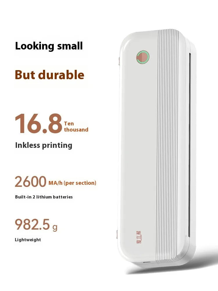 Ailixiong P40 portable thermal printer in Tiffany Blue or White colour with compact dimensions for ink-free text printing