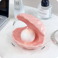 Yellow porcelain storage tray for girls with optional pink or white shell and night light.