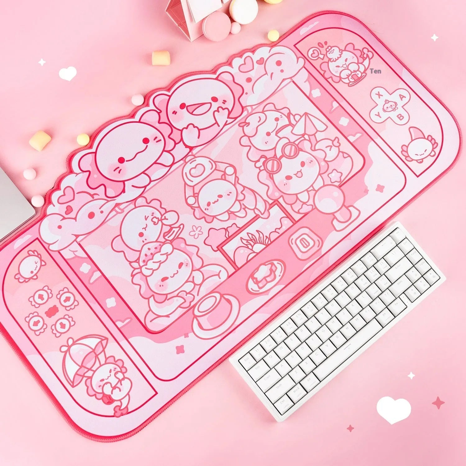Hexagonal dragon crane machine cartoon anime design on 75cm cloth mouse pad with wrist support