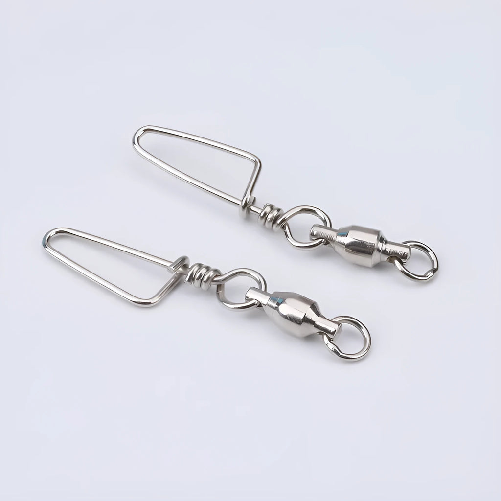 Fishing 8-shaped ring connector bearing swivel in copper, size 0 to 10, black and silver white colours