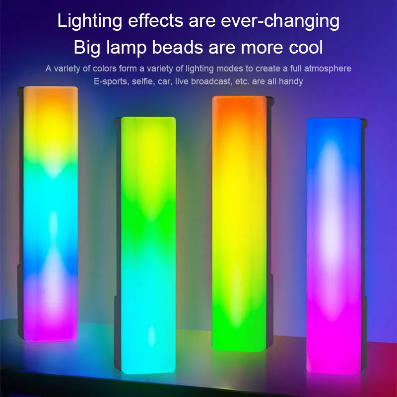 3D RGB music voice-activated rhythm table top ambiance lamp in white or black shell