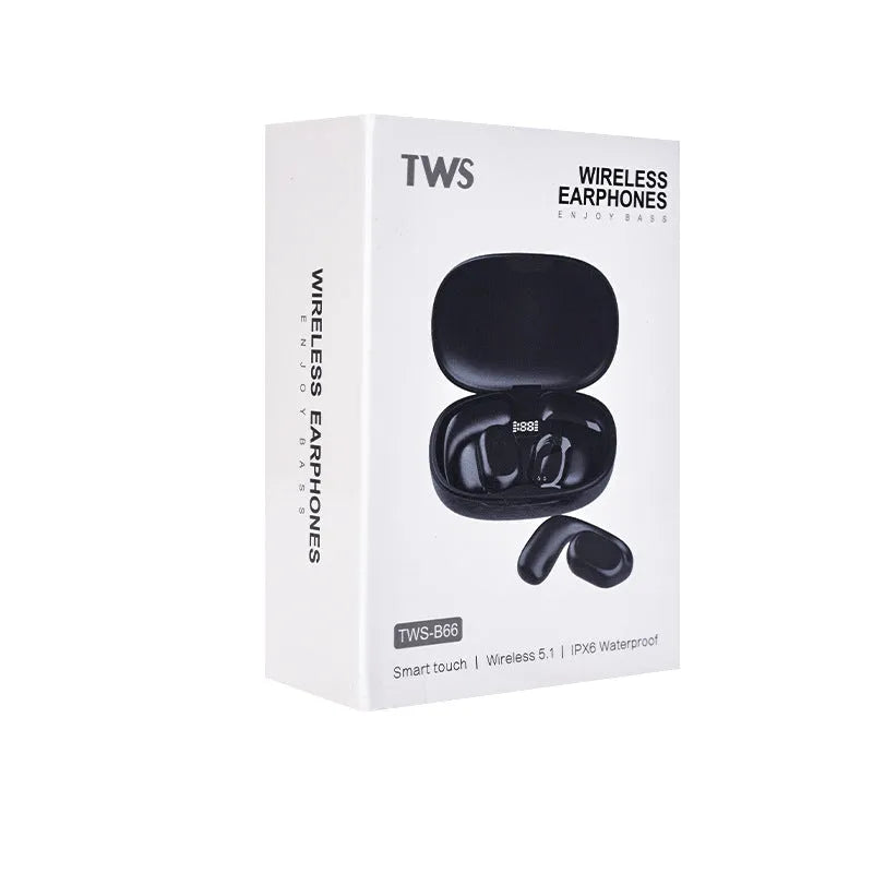 Wireless Bluetooth translation earphones with noise reduction in black colour