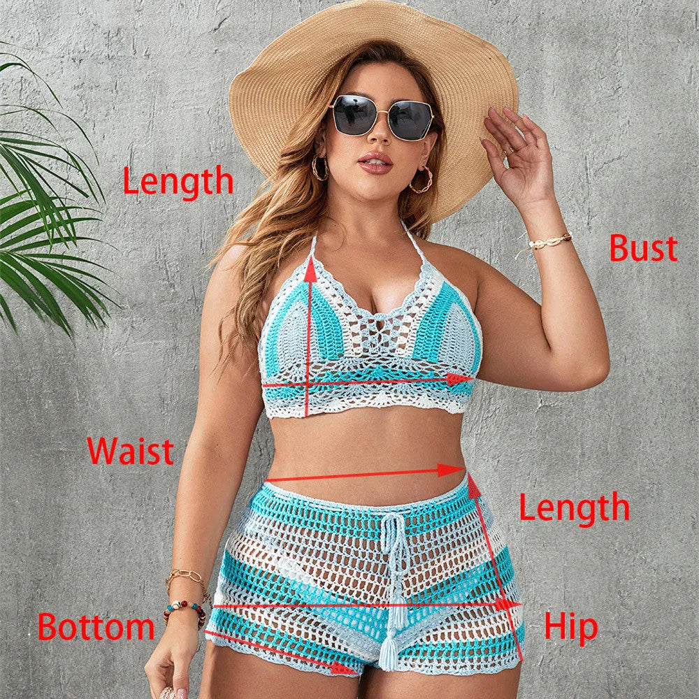 Blue women's swimsuit with hollow out straps and briefs on a mannequin