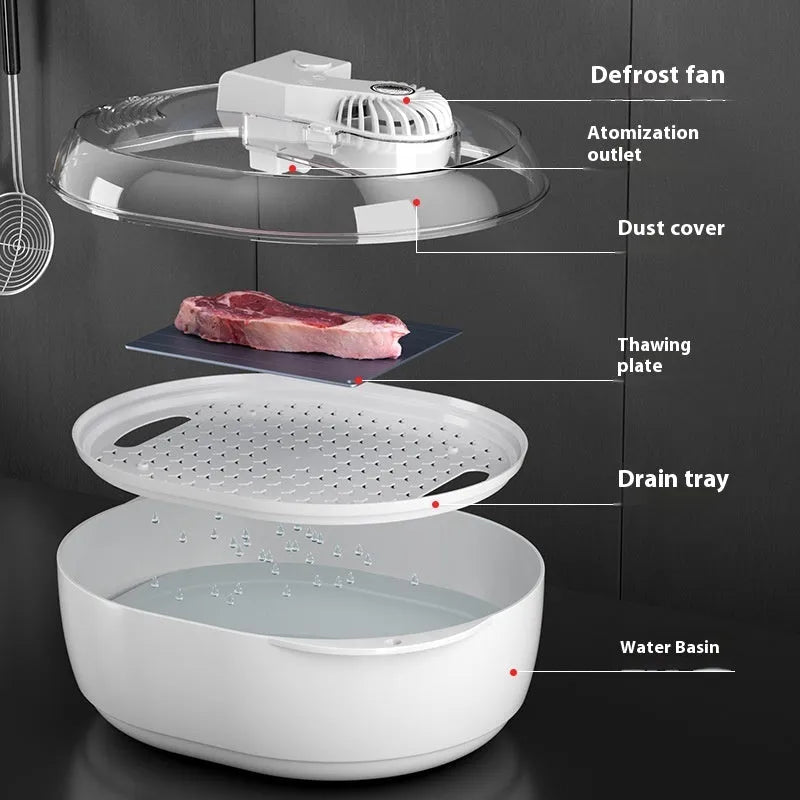 Aluminium household quick defrosting plate food thawing device with USB cable connection