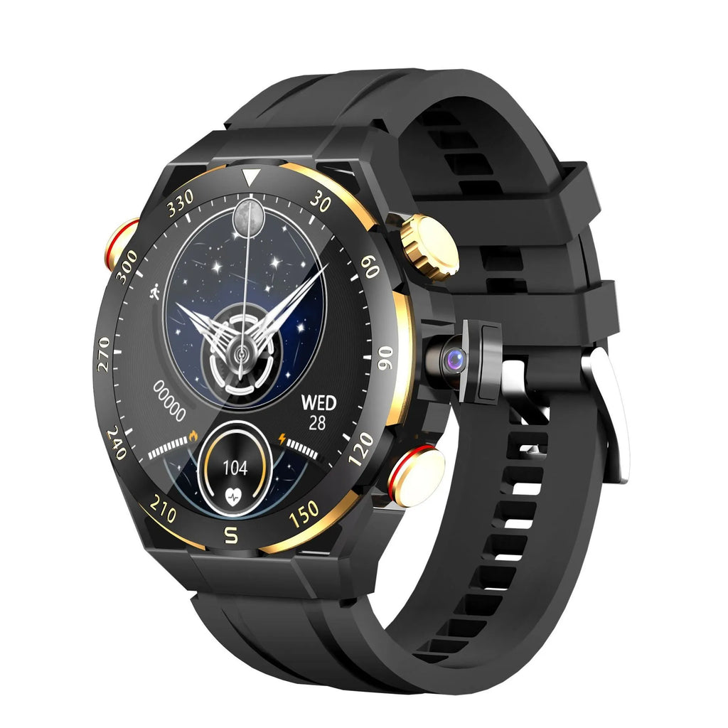 WS10 smart watch with AMOLED multi-touch screen, 128GB memory, black or black gold colour