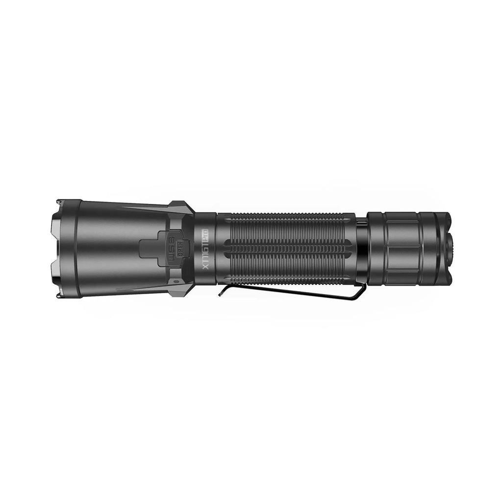 Black tactical flashlight XT11GT PRO with aluminium alloy body and accessories