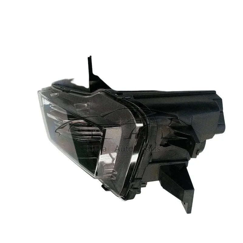 Black ABS plastic passenger-side replacement headlight assembly for Hyundai Veloster.