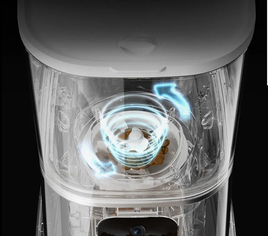 Dark green 6L WiFi automatic pet feeder with stainless steel bowl and digital control panel