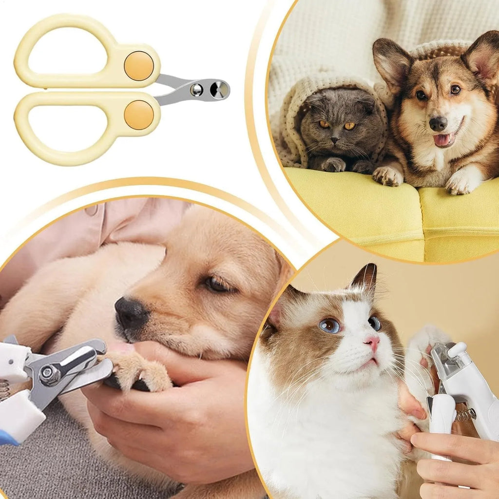 Cat nail clippers with round hole design and ergonomic handles in green colour