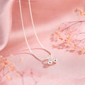925 silver cherry fruit pendant on a snake bone chain necklace, adjustable from 21 to 50 cm.