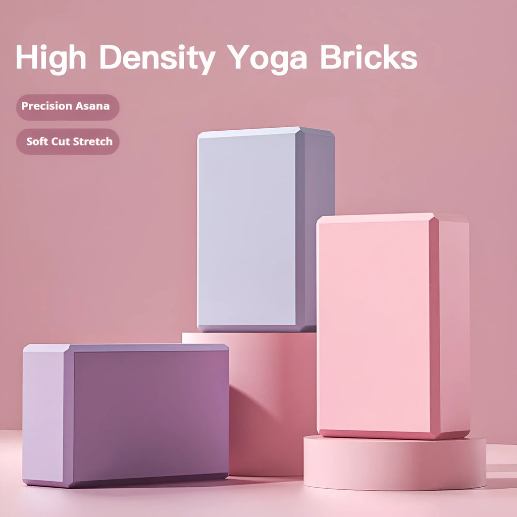 Solid colour EVA foam yoga block with hexagonal ridges for gym training