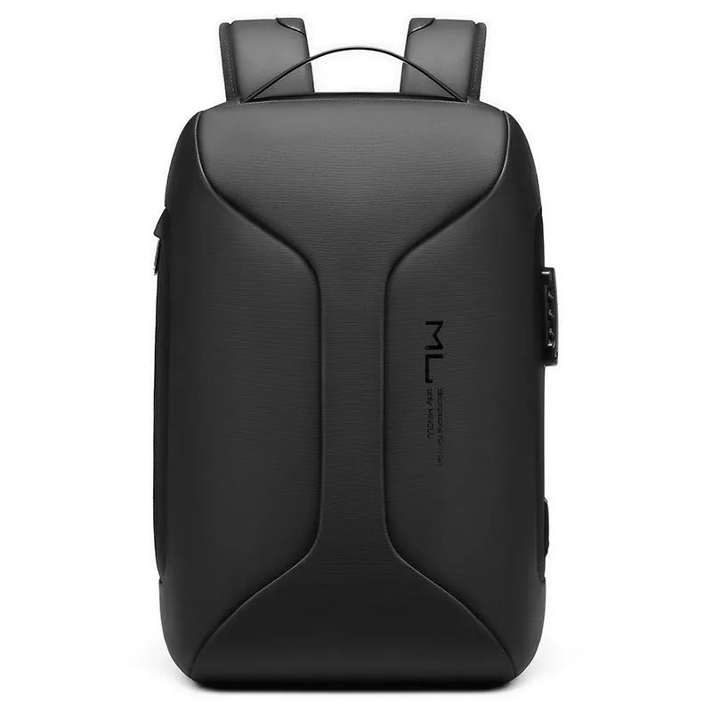 Oxford cloth business backpack in light grey colour with air pillow belt system and laptop compartment