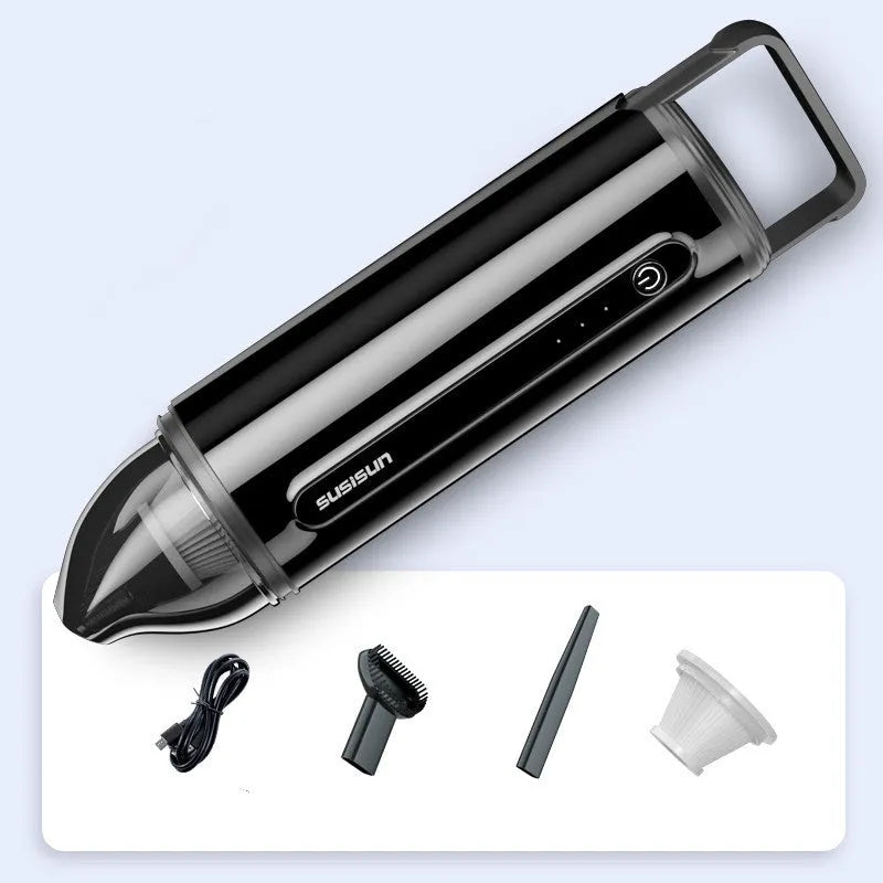 Wireless rechargeable car vacuum cleaner with 8000pa suction, ABS body, brush and long nozzles