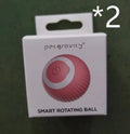 Green and pink electronic rolling ball cat toy with intelligent obstacle avoidance system