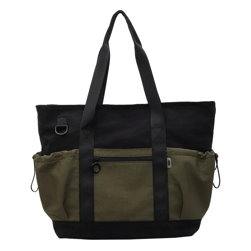 Women's lightweight oxford cloth travel and gym bag in grey colour with letter pattern