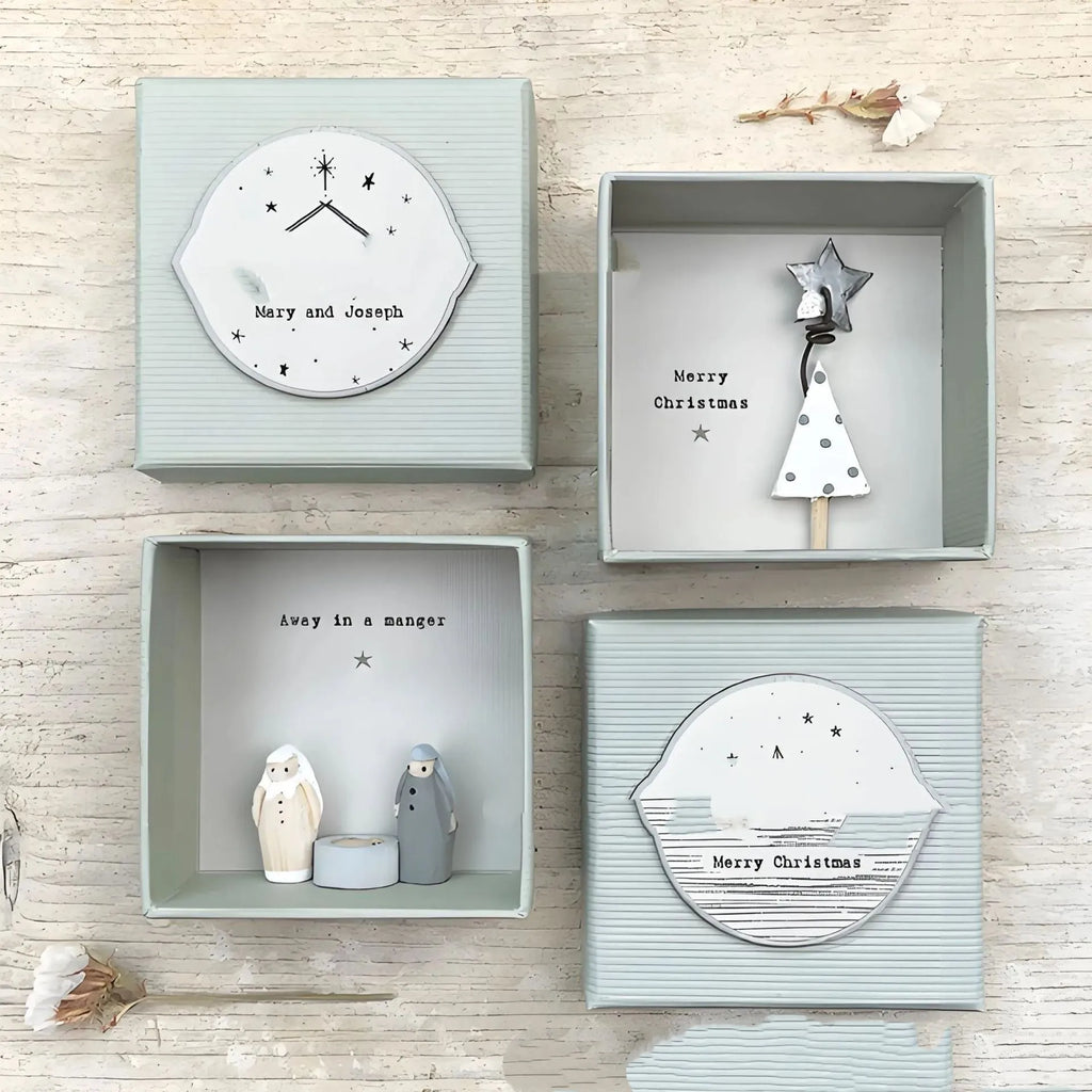 Guardian angel resin ornament in modern cartoon style with gift box packaging