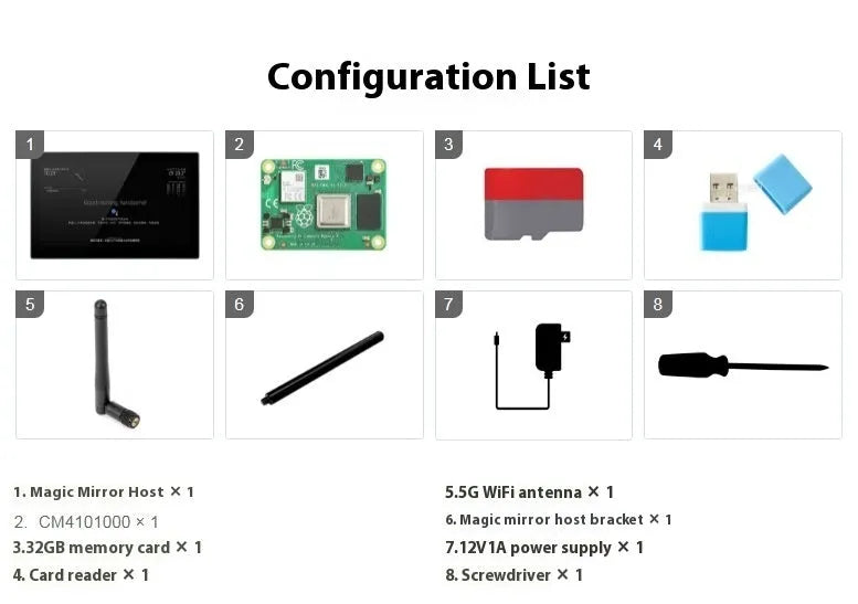13.3-inch integrated computer touch display with ABS housing for Raspberry Pi CM4 smart mirror projects.