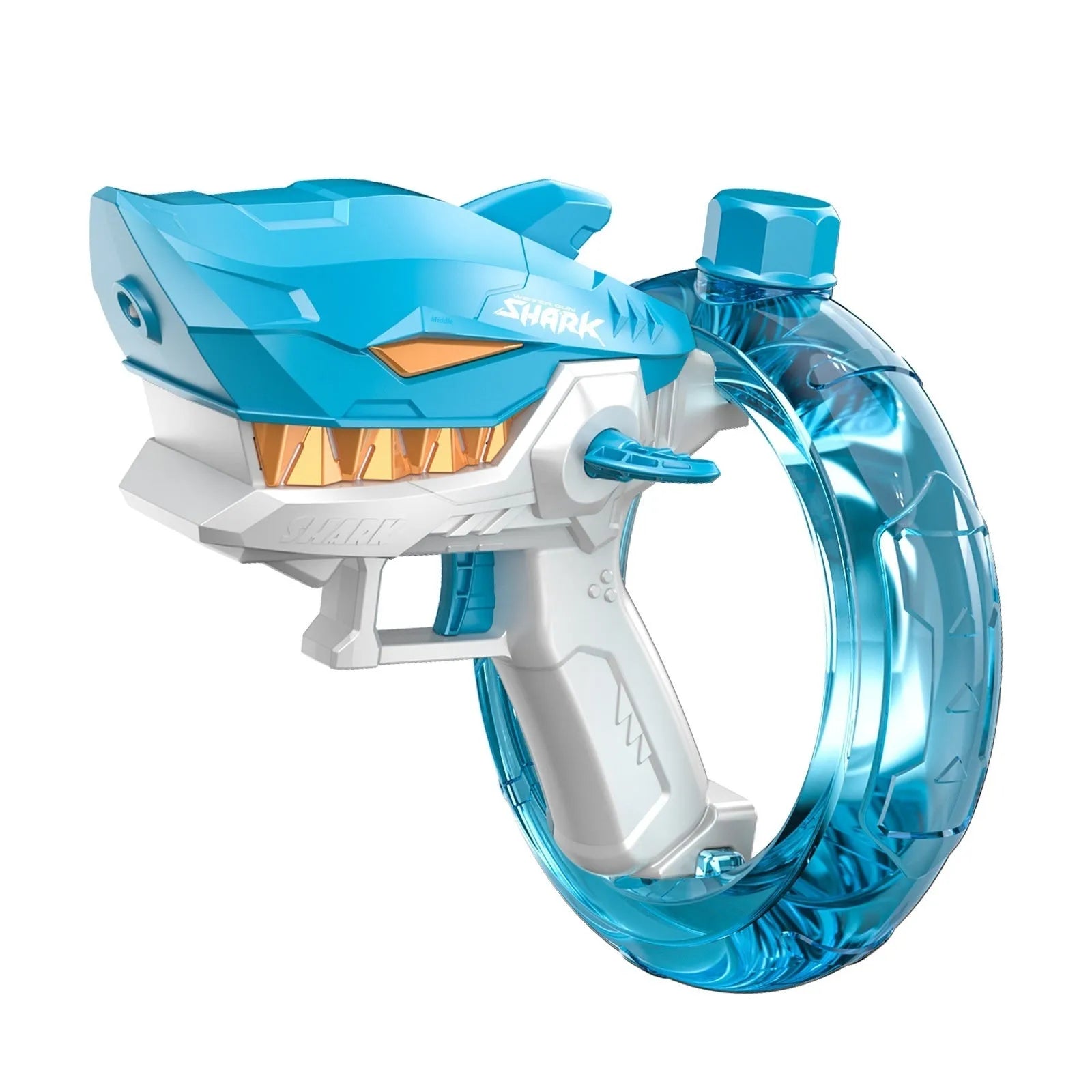 Shark electric water gun toy with automatic continuous fire function in blue colour