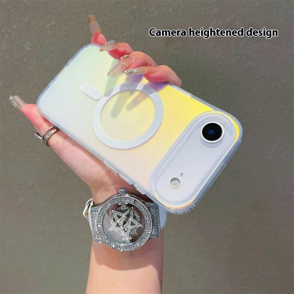 Laser gradient frosted magnetic phone case for iPhone 17 in TPU+PC material
