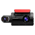 Black 3-inch dual lens driving recorder on-board camera with button controls and motion detection
