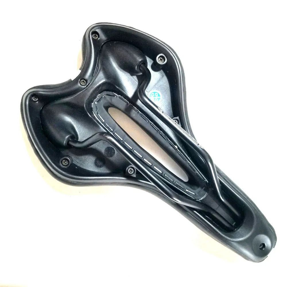 Soft silicone gel bicycle saddle cushion with PU leather cover, wrench, and tyre repair kit