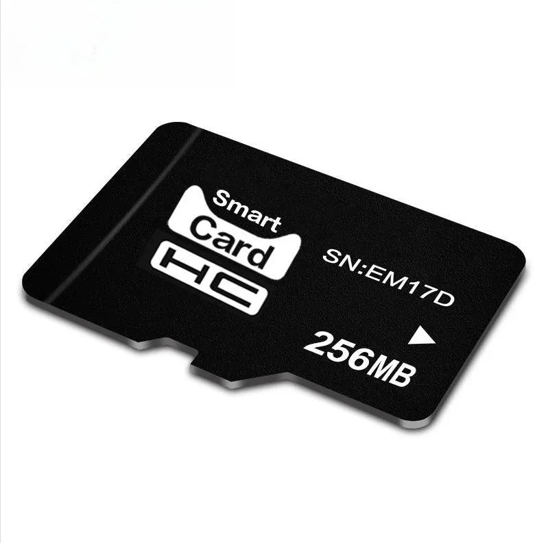 256MB TF series microSD memory card shown with dimensions of 11mm by 15mm.