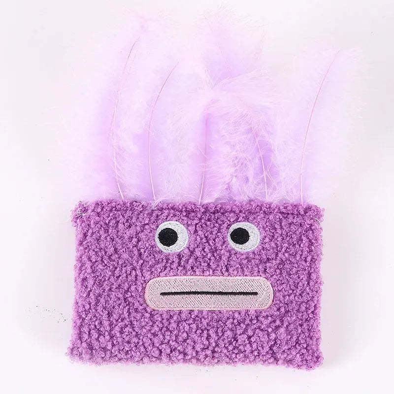 Colourful plush cat toy shaped like an explosion head with a big mouth, filled with natural catnip.