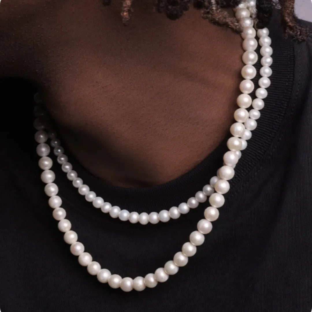 Natural pearl necklace unisex clavicle length mother of pearl beads 10mm 6mm 7mm 8mm 9mm chain 45cm