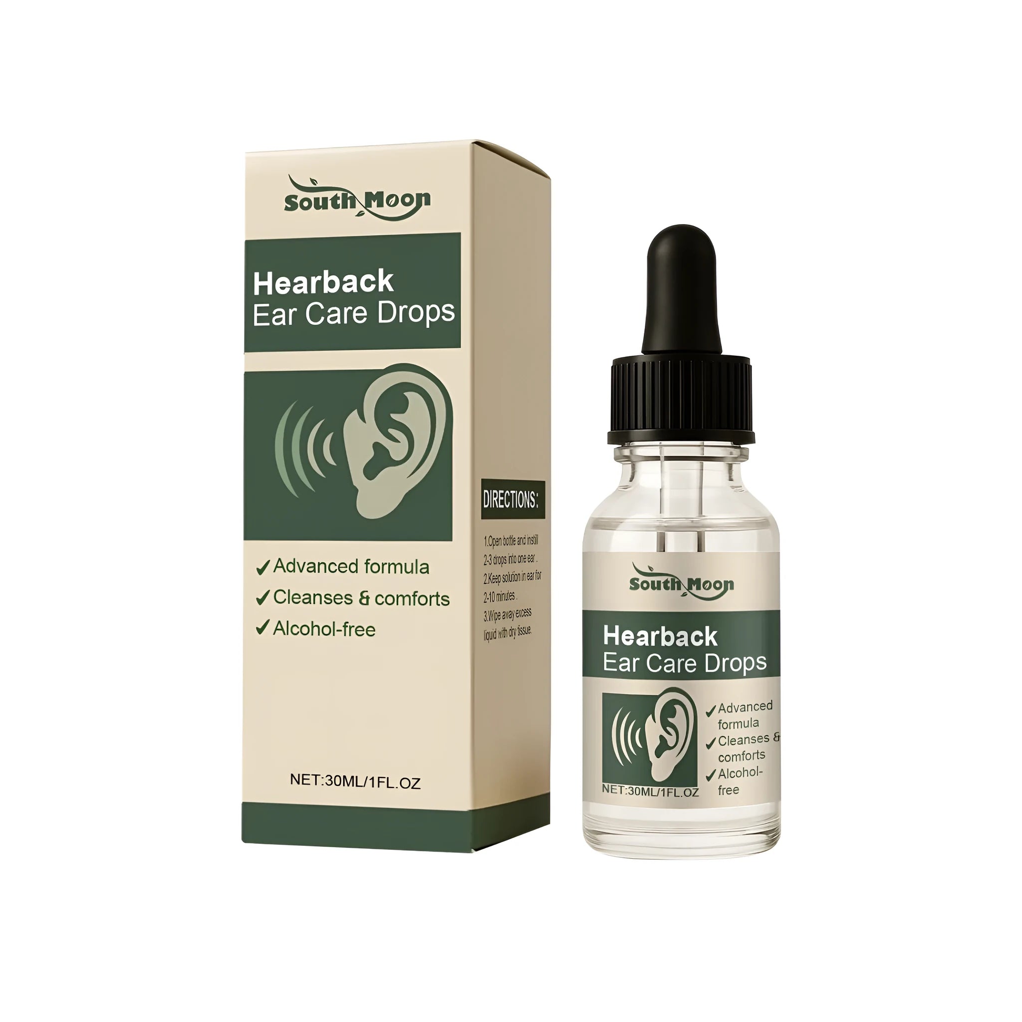 30 ml bottle of herbal ear care drops with witch hazel extract