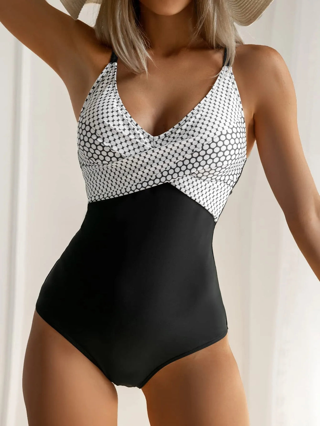Printed split lace-up gather backless bikini swimsuit in floral and leopard patterns