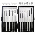 TH-6177 11-piece set of steel screwdrivers with cross and slotted heads for clocks and electronics.