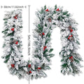 Artificial rattan vine garland with flocking snow effect for Christmas decoration