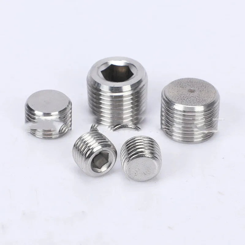 Stainless steel hexagon plug for 3/8 series bulkhead pipe fittings